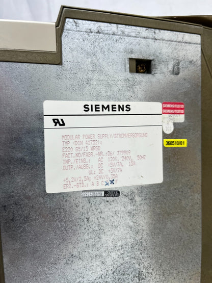 Siemens SIMATIC S5 PS 951 Power Supply 6ES5951‑7LD12 115/230 V AC 5 V DC 7/15 A