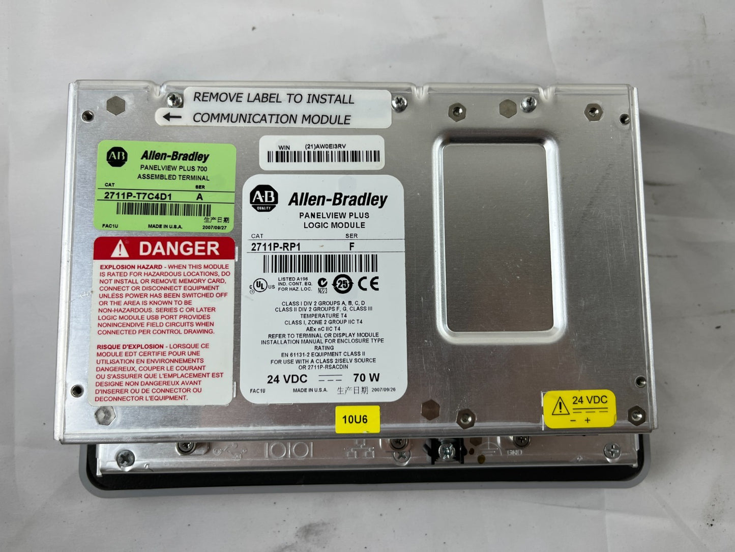 Allen-Bradley 2711P-T7C4D1 PanelView Plus 700 HMI Touchscreen Tested Working