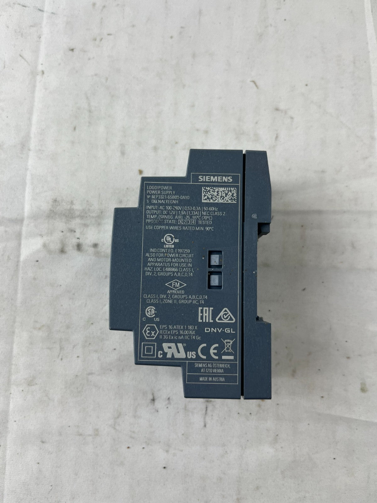 Siemens 6EP3332-6SB00-0AY0 LOGO! Power Supply 12V DC 1.9A Used Spare Part