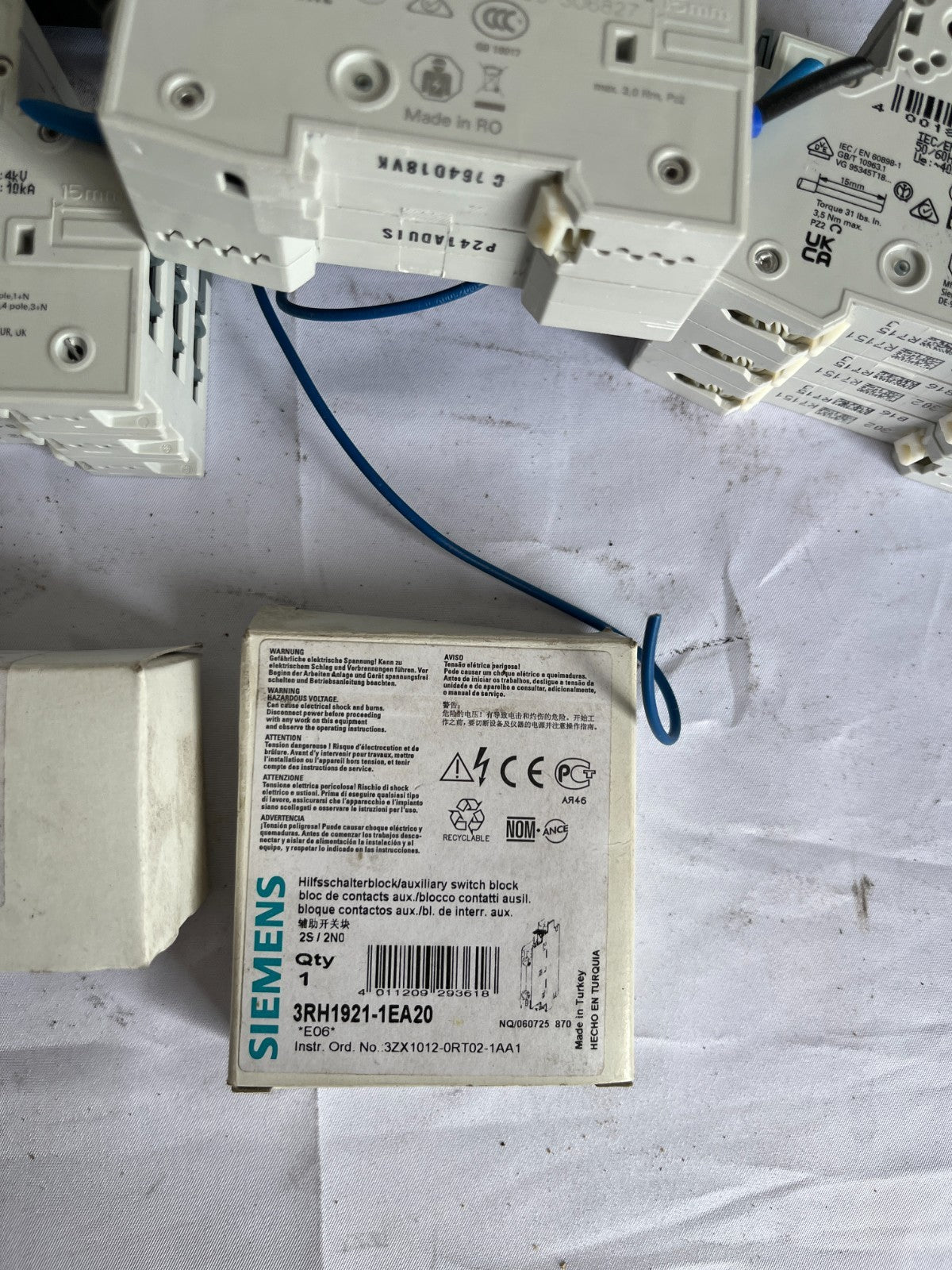 Siemens Sirius Contactors, Mcbs And Auxiliary Blocks Mixed Lot Used/New Spares