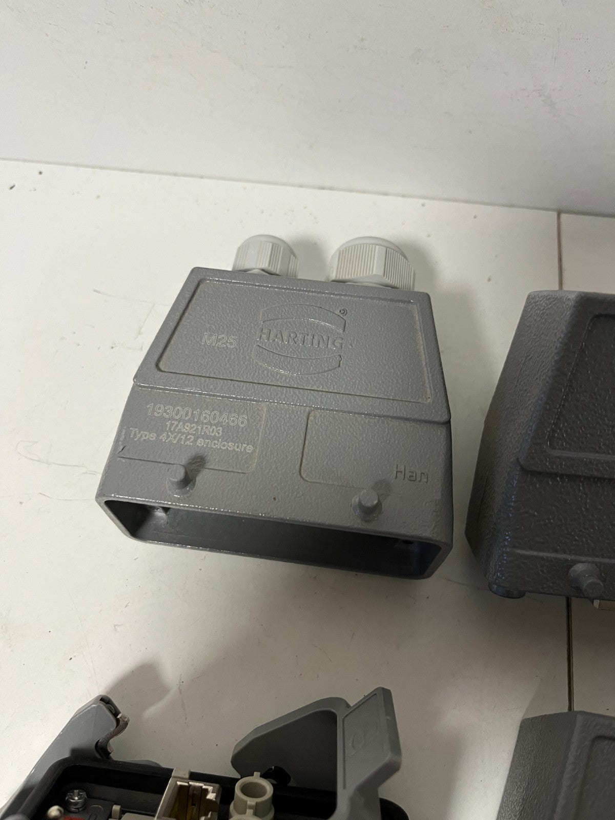 Harting Han Heavy Duty Connector Lot Enclosures Inserts Cable Hoods Used Bundle