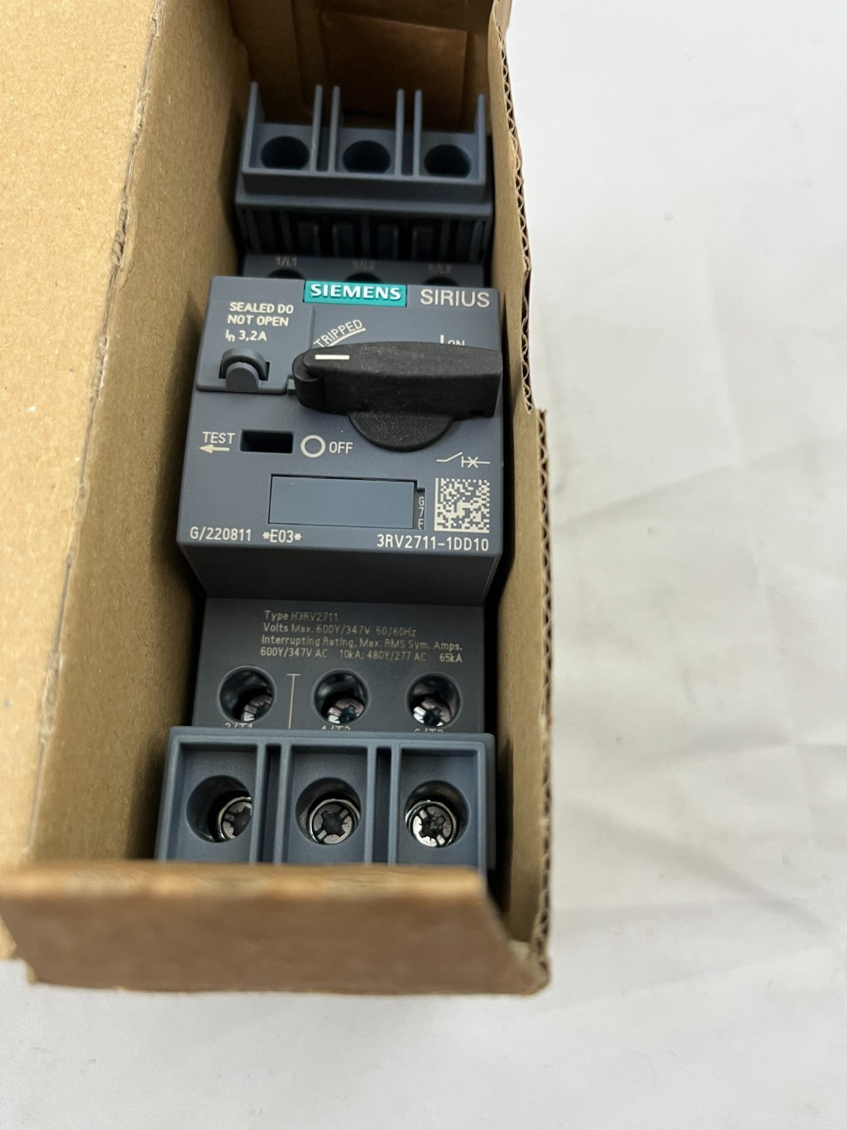 Siemens 3RV2711-1DD10 SIRIUS Motor Protection Circuit Breaker 3.2A S00 New
