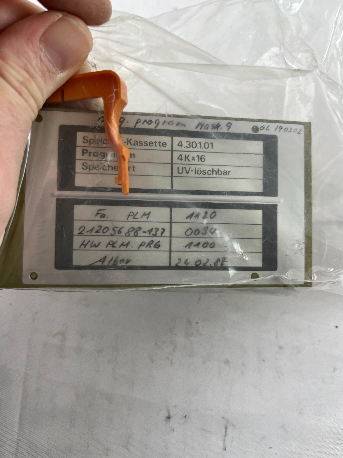 Schleicher Electronic 4.30.1.01 4Kx16 Speicher‑Kassette UV‑löschbar Program