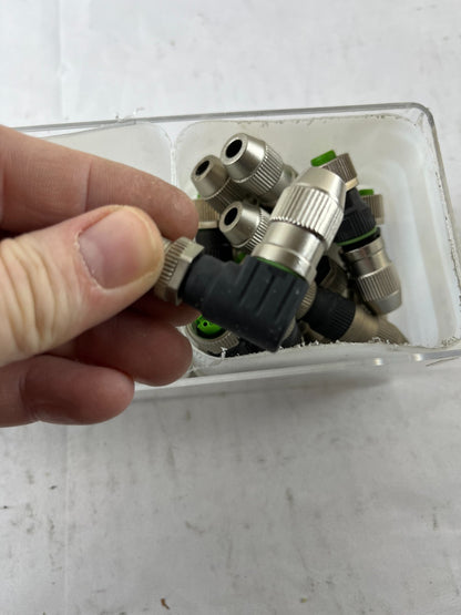 M12 Field Wireable Connectors 4 & 5 Pin Angled Bundle Used Spare Parts