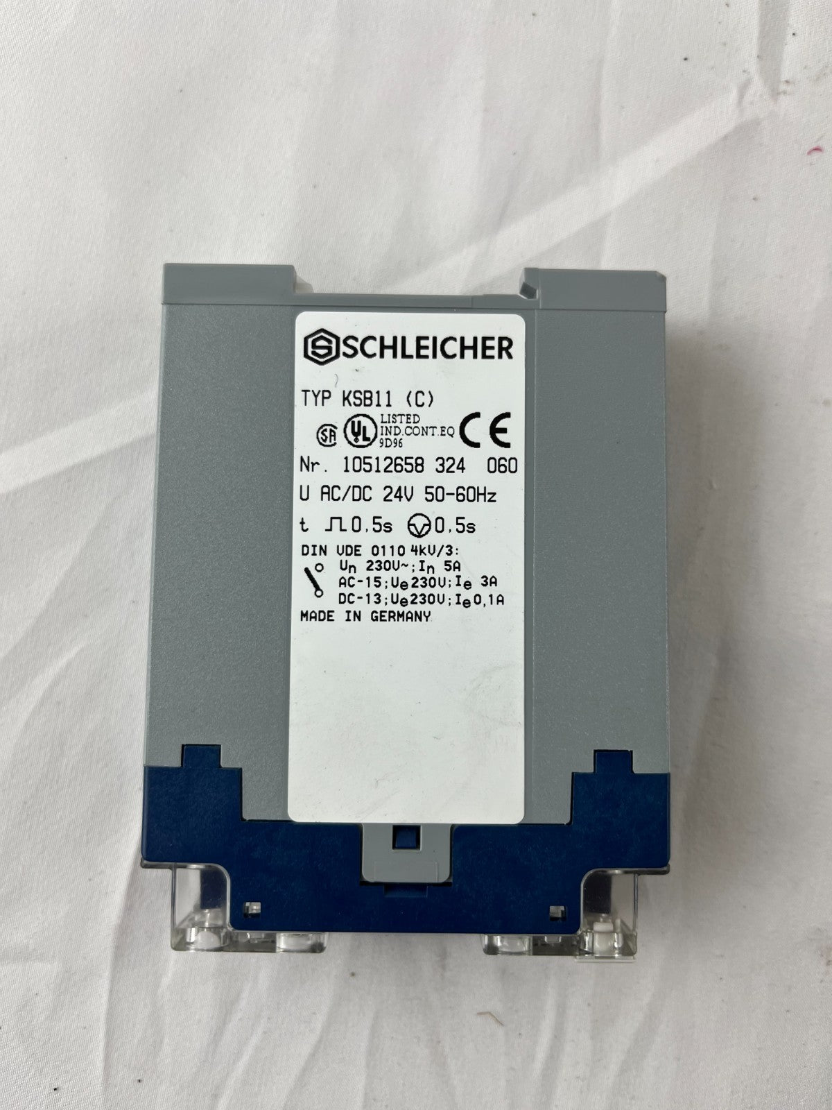 Schleicher KSB11 (C) Time Delay Relay 24V AC/DC 50-60Hz 10512658 Germany NEW