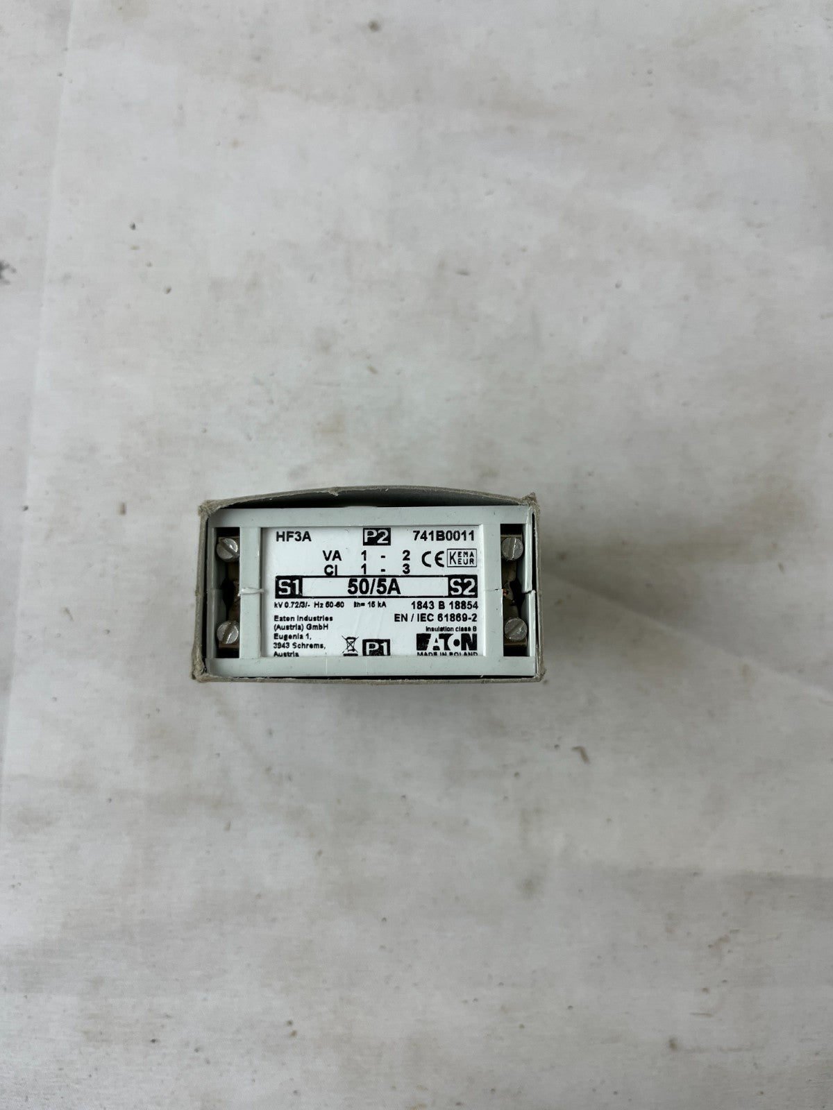 Eaton HF3A 741B0011 Current Transformer 50/5A 1VA IEC 61869-2 New in Box
