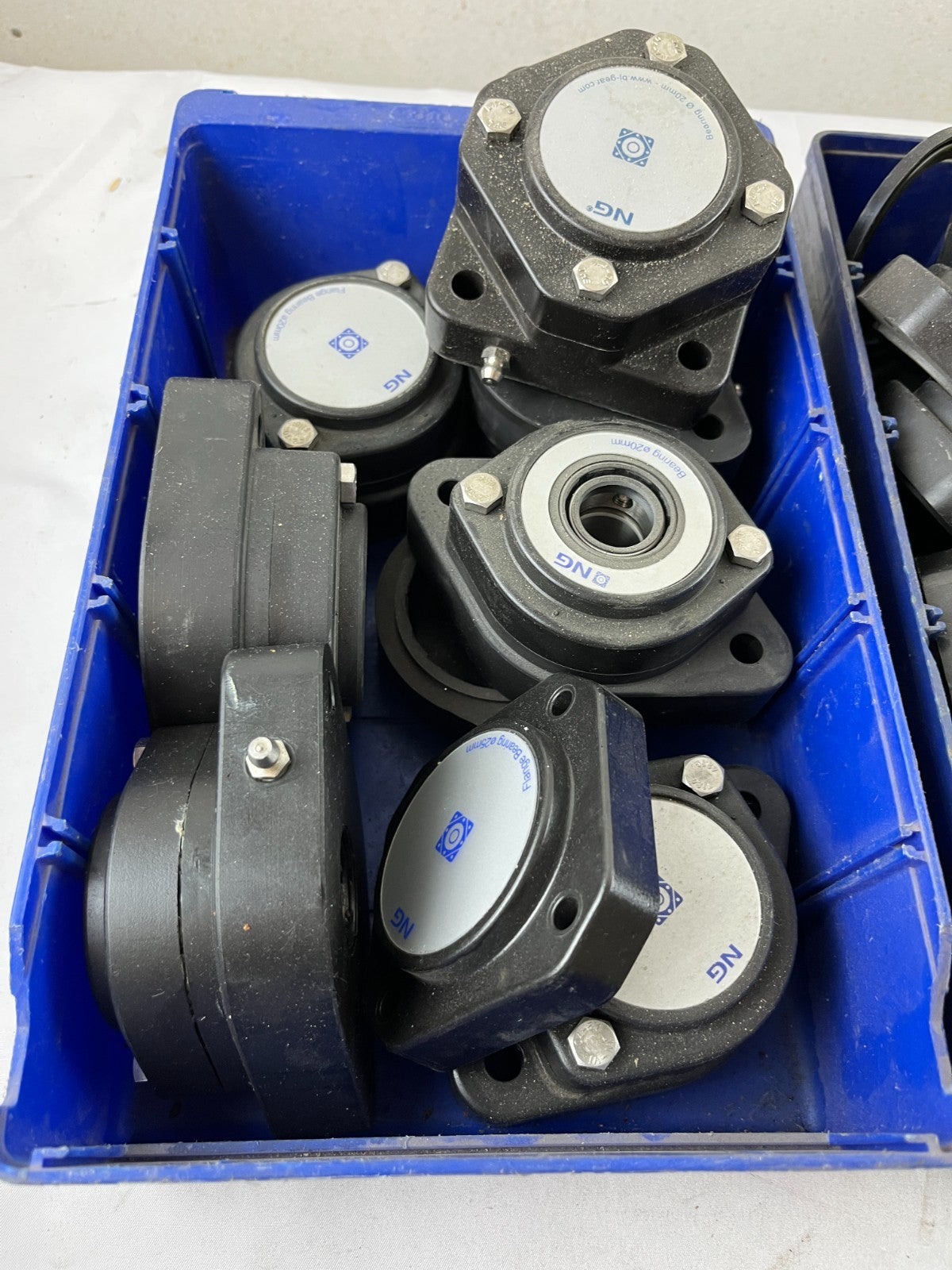 Bj‑Gear Ng Waterproof Flange Bearings 20 Mm Housing Lot Used Spare Units