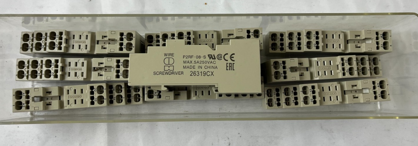 Omron P2RF-08-S Relay Socket 8‑Pin Screwless Clamp DIN Rail – Lot of 10 units