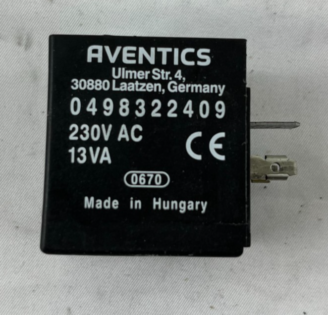 Aventics 0498322409 Solenoid Valve Coil 230V AC 13VA Form A DIN 43650 Germany
