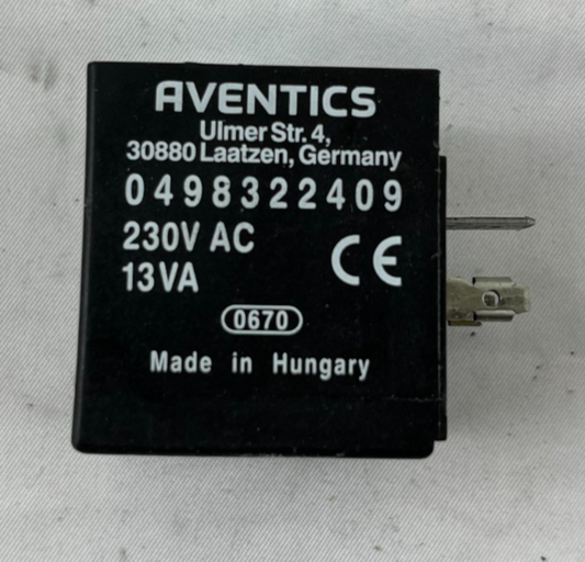 Aventics 0498322409 Solenoid Valve Coil 230V AC 13VA Form A DIN 43650 Germany