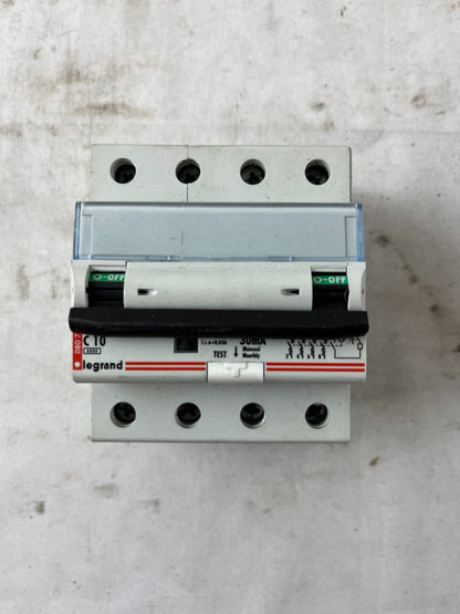 Legrand C10 RCBO 4P 400V 30mA Residual Circuit Breaker Used Spare Unit