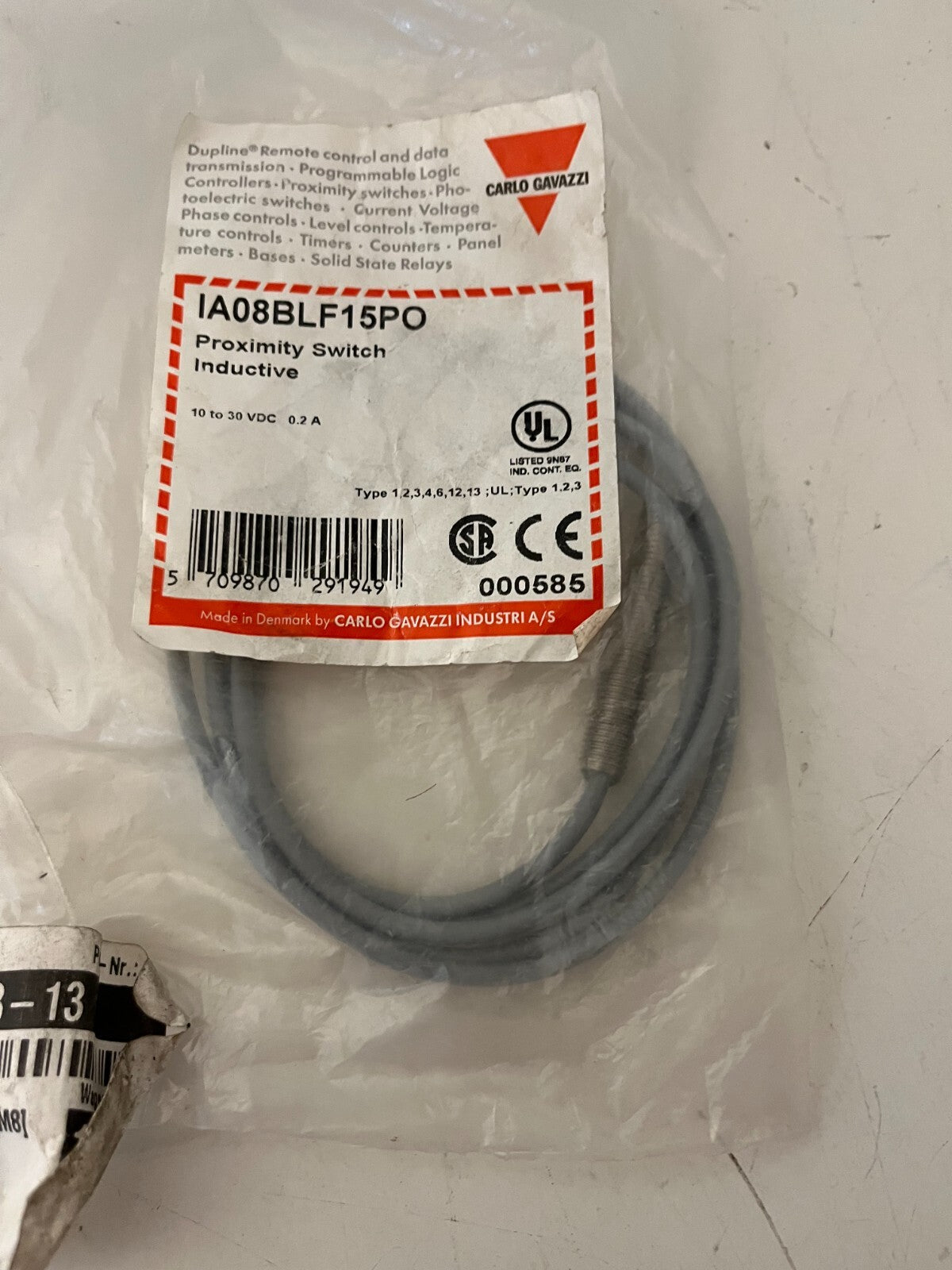 Carlo Gavazzi IA08BLF15PO Inductive Proximity Sensor M8 10-30VDC New in Bag
