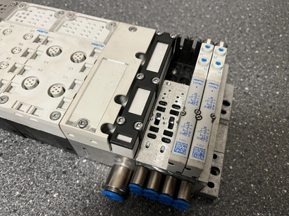 Festo Pneumatic Valve Manifold Assembly with Valves and Solenoids - Tested