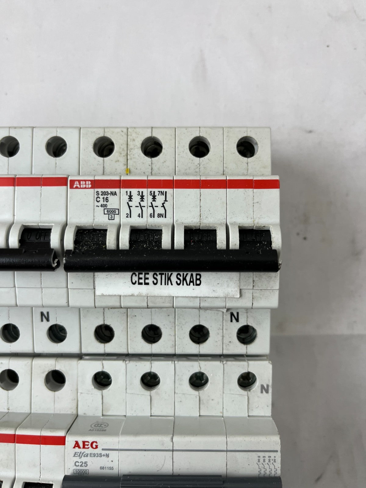 ABB S203-NA C13 C16 C25 + AEG C25 4-Pole Circuit Breaker Lot 4pcs Used Spares