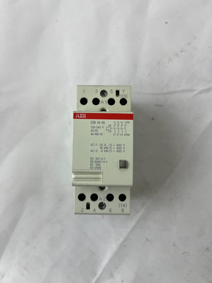 ABB ESB 24-40 Contactor 24A 230-240V AC/DC Coil 4P DIN Used Spare Unit