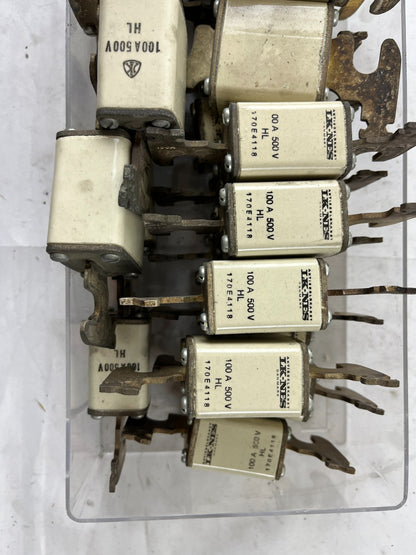 Bussmann 100A 500V HL Fuses Lot Of Approx 20 Used Spare Units