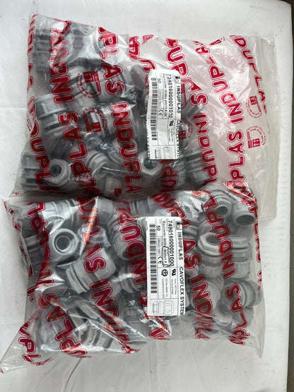 Induplas Cavoflex M20x1.5 + PG13.5 Straight Fittings Lot ~75 pcs Gray 7001 New