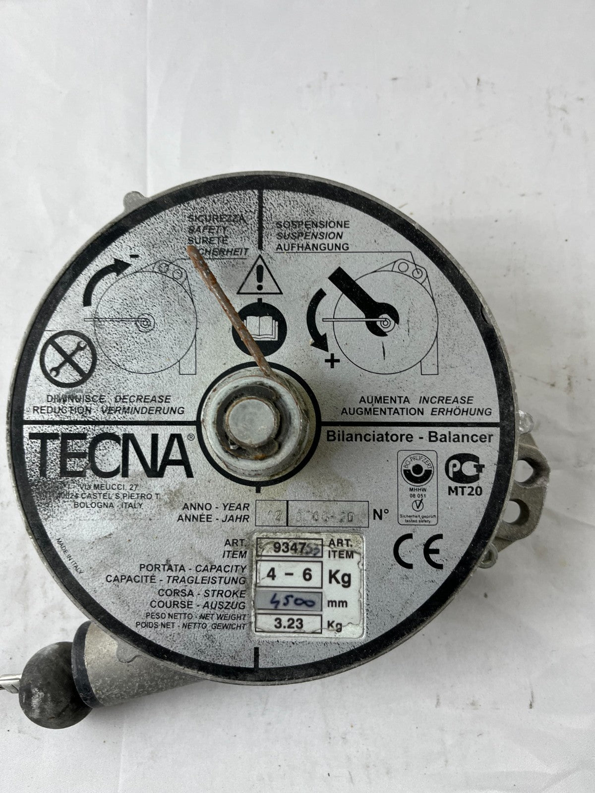 Tecna 9347S Tool Balancer 4–6 kg 4500 mm Spring Retractor Used Spare Unit