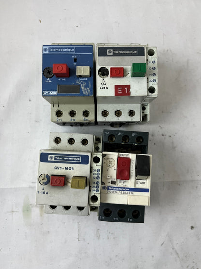 Telemecanique GV1-M06 GV2ME04 Motor Starter 0.16-1.6A Used Lot 4pcs Spares