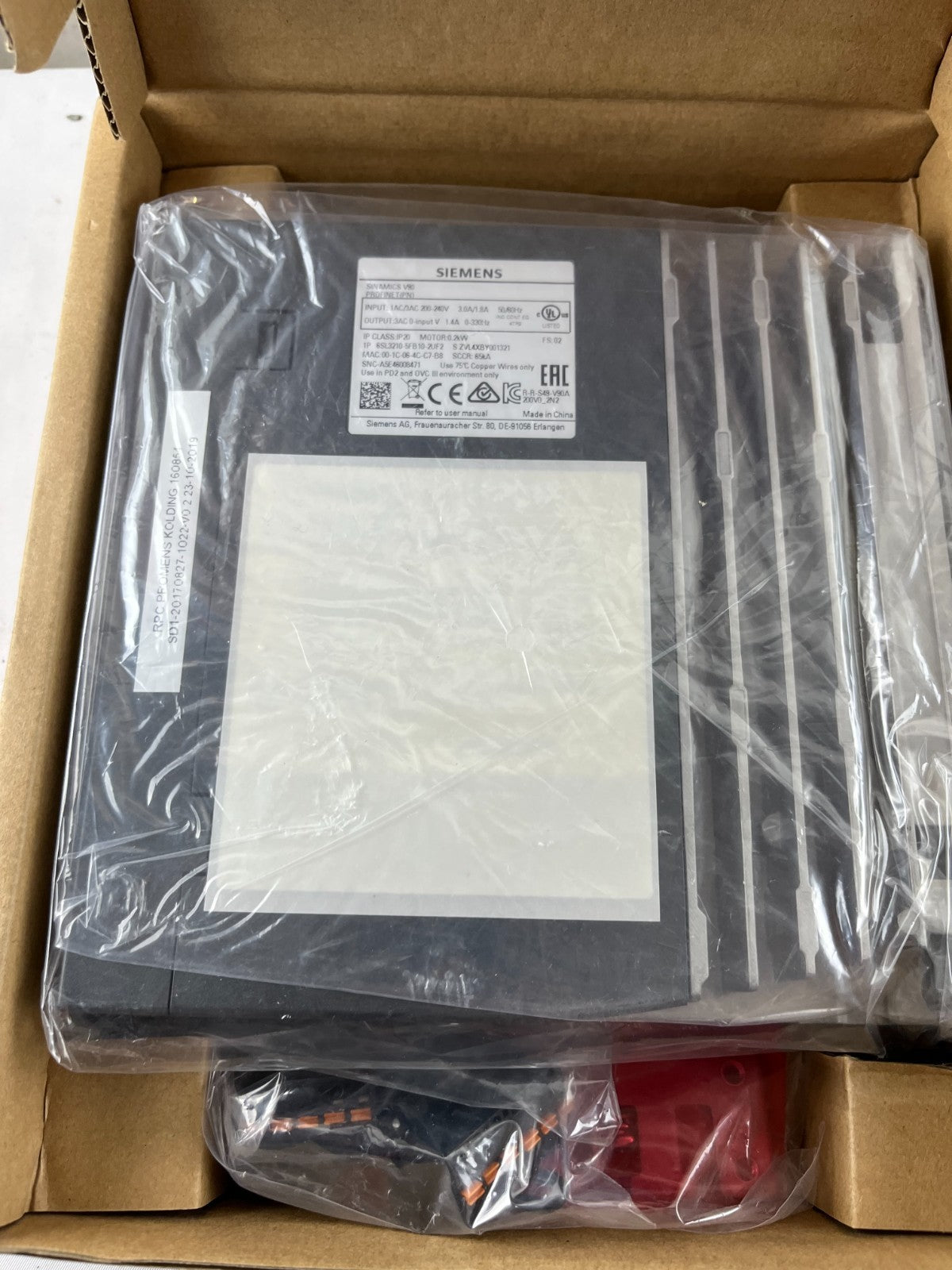 Siemens 6SL3210-5FB10-2UF2 Sinamics V90 Servo Drive 0.2 kW PROFINET New Boxed