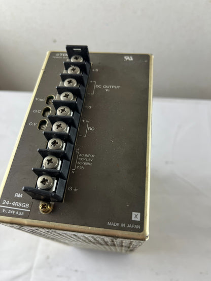 TDK RM24-4R5GB Power Supply 24V DC 4.5A 100–115V AC Input Used Japan Spare
