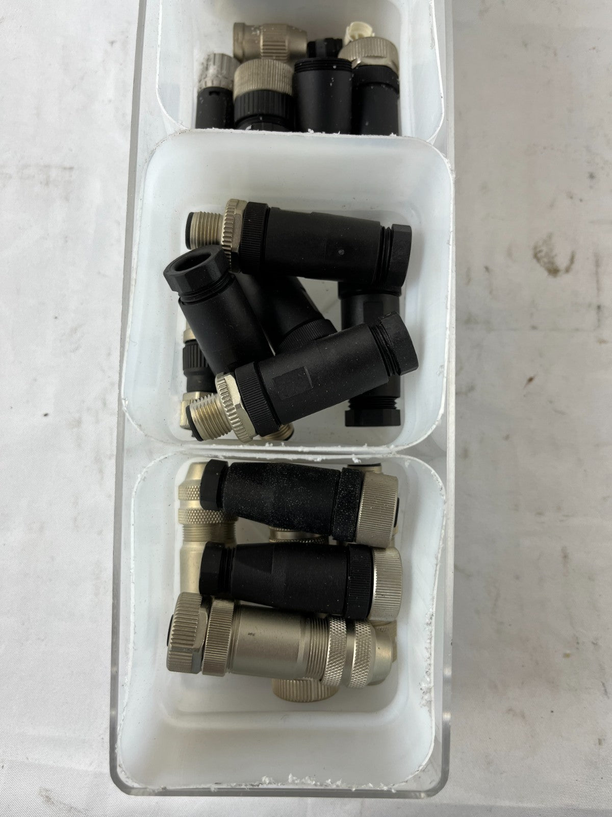 M12 Field Wireable Connectors 4 & 5 Pin Angled Bundle Used Spare Parts