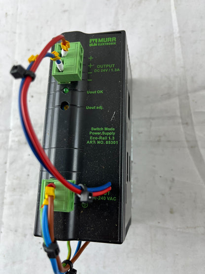 Murrelektronik Eco-Rail 1.3-100-240/24 Switch Mode Power Supply 24VDC 1.3A Used
