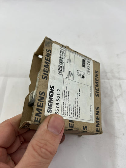 Siemens 5SY6 501-7 MCB Miniature Circuit Breaker 1+N C1 230V New Unused Germany