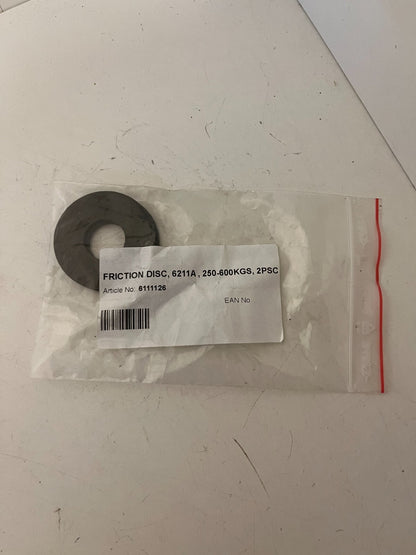 FRICTION DISC 6211A, 250-600KGS, 2PCS - Article No. 6111126 - Brand New