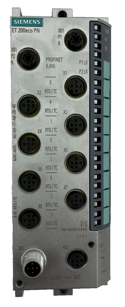 Siemens ET 200eco PN Analog Input Module 6ES7 144-6KD50-0AB0 | 8 AI RTD/TC Used