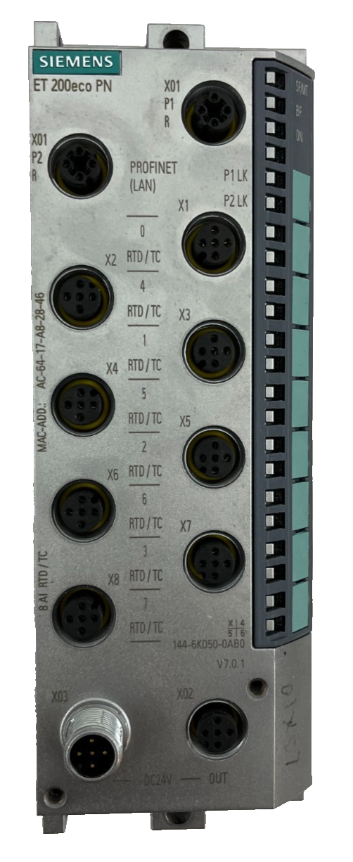 Siemens ET 200eco PN Analog Input Module 6ES7 144-6KD50-0AB0 | 8 AI RTD/TC Used