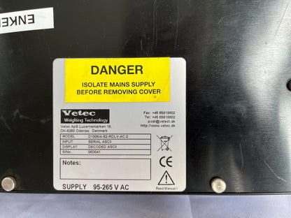 Vetec D1006/4-S2-RDLV-AC-2 Large LED Display ASCII Indicator Used Spare Unit