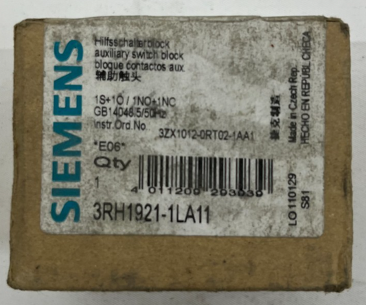 NEW Siemens 3RH1921-1LA11 Auxiliary Switch Block 1NO+1NC SIRIUS Contactor DIN
