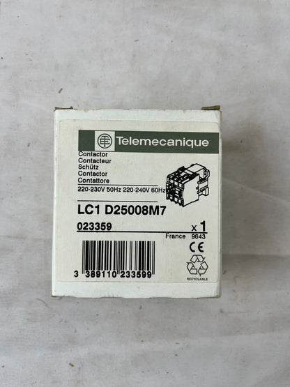 Telemecanique LC1D25008M7 Contactor 4-Pole 40A AC-1 2NO/2NC 220–240V AC Coil New