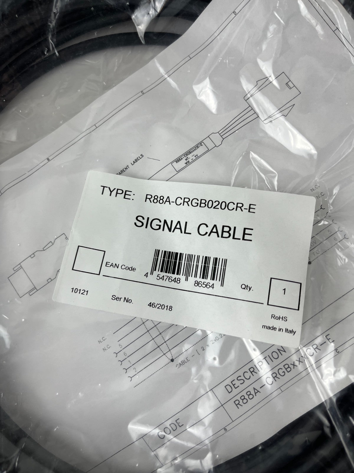 Omron R88A-CRGB020CR-E Encoder Signal Cable 20m for G-Series / SmartStep 2 Servo