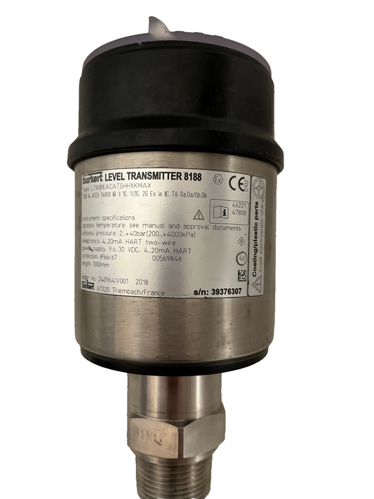 Bürkert 8188 Level Transmitter Guided Radar 4-20mA HART ATEX 1000mm New