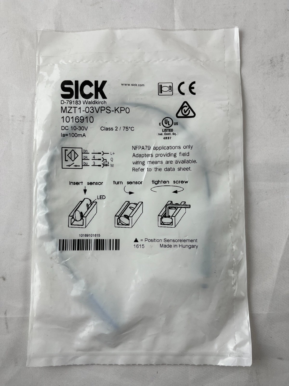 SICK MZT1-03VPS-KP0 Cylinder Sensor NEW Magnetic T-Slot PNP 10-30VDC M8 Sealed