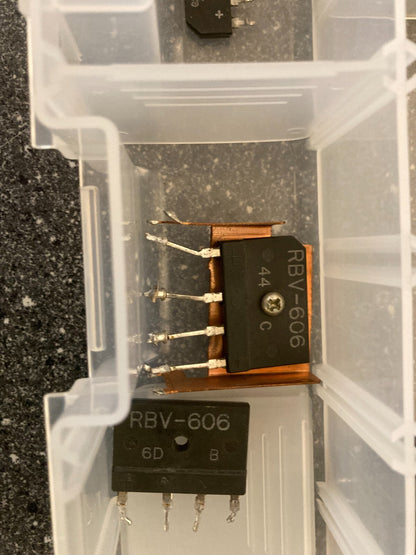 Lot of Assorted Bridge Rectifiers in Storage Case Various Models Specifications