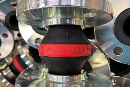 Elaflex Rotring DN40 PN16 Rubber Expansion Joint – Compensator, 1½", Red Band