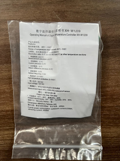 XH-W1209 Digital Temperature Controller Thermostat | DC 12V | -50°C to +110°C