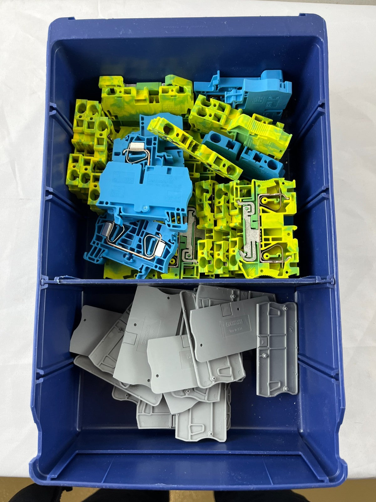 Phoenix Contact Terminal Block End Covers D-G16 Yellow Green Blue Lot USED Parts