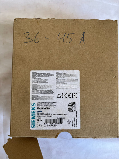 Siemens 3RV1031-4GA10 Sirius Motor Circuit Breaker 36-46A Used Spare Unit