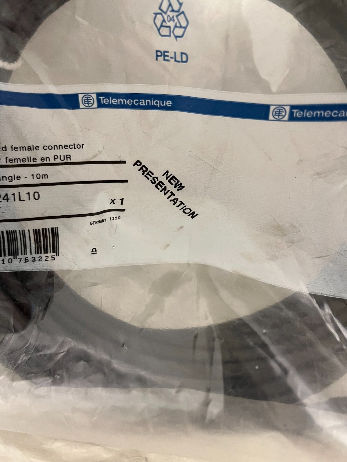Telemecanique XZC P1241L10 M12 Female Connector Cable 10m IP67 - New Sealed