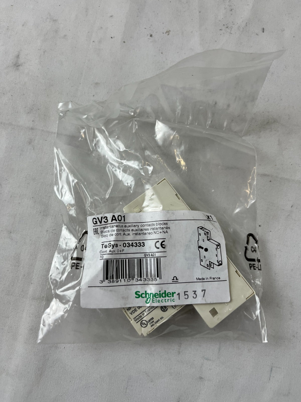 Schneider GV3A01 Auxiliary Contact Block 1NO+1NC TeSys GV3 New Unit