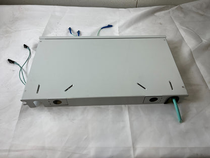 12 Port LC Duplex Fiber Optic Patch Panel Rack Mount OM3 Aqua MMF Used SPare