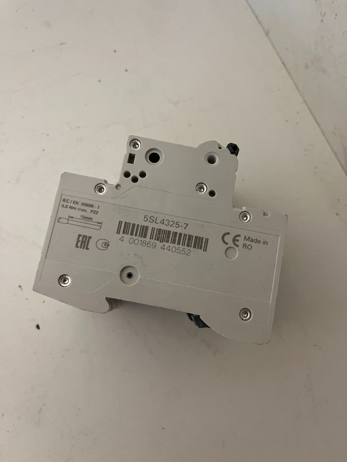 Siemens 5SL4325-7 C25 3-Pole MCB 25A 400V w/ 5ST3010 Aux Switch Used Spare Unit