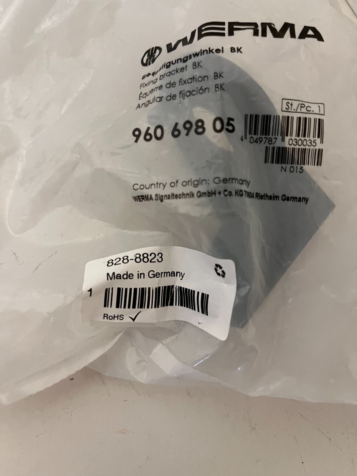 WERMA 960.698.05 Fixing Bracket/Angle - New Sealed Never Used - Spare Parts