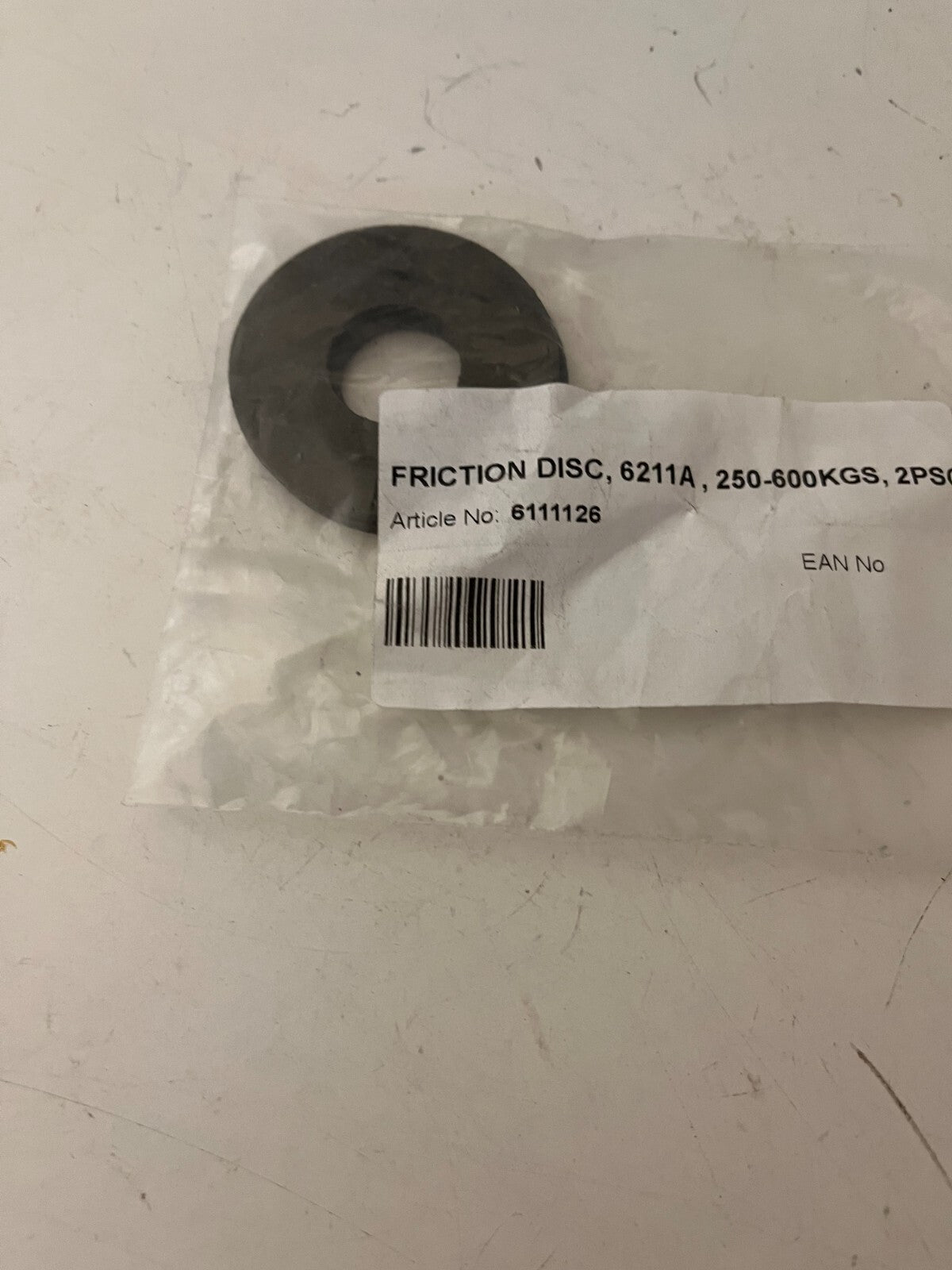 FRICTION DISC 6211A, 250-600KGS, 2PCS - Article No. 6111126 - Brand New