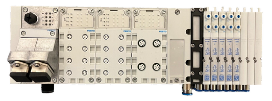 Festo CPX Pneumatic Manifold Assembly with VMPA1-FB-EMS-8 Valves and Accessories