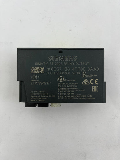 Siemens SIMATIC 6ES7138-4FR00-0AA0 ET 200S Relay Output Module 24VDC/AC 230V 5A